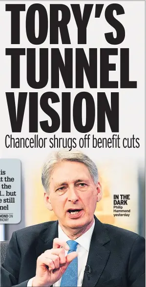  ??  ?? IN THE DARK Philip Hammond yesterday