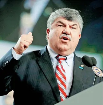  ?? /REUTERS ?? Richard Trumka se reunió a principios de septiembre con el presidente Andrés Manuel López Obrador para hablar de la nueva ley labora y el TMEC