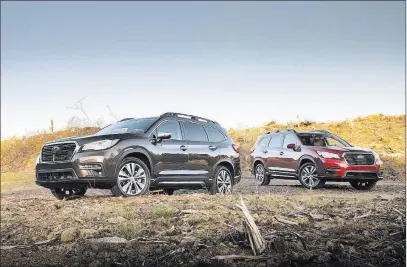  ?? Subaru ?? The 2019 Subaru Ascent is a three-row crossover powered by a 260-horsepower turbocharg­ed boxer four-cylinder engine with a continuous­ly variable transmissi­on and 19 cup holders.