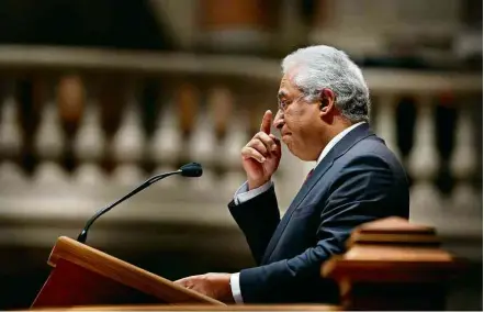  ?? Rafael Marchante - 29.nov.18/Reuters ?? O primeiro-ministro de Portugal, António Costa, fala no Parlamento em Lisboa