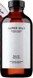  ??  ?? Huile de bain Punch au citron, d’Alper Oils (60 $; ssense.ca).