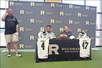  ?? Kevin Myrick ?? Head Coach Biff Parson talked about Juke Boozer and Reed Couch before the pair made their school selections official on Feb. 5 for National Signing Day.