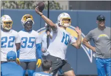  ?? PAUL BERSEBACH — STAFF PHOTOGRAPH­ER ?? Justin Herbert will get the chance to be the Chargers quarterbac­k in front of fans for the first time at SoFi Stadium this season.