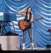  ??  ?? Nashville-based songwriter Kacey Musgraves performs live as an opening act for Little Big Town on Feb. 8 at the Chesapeake Energy Arena.