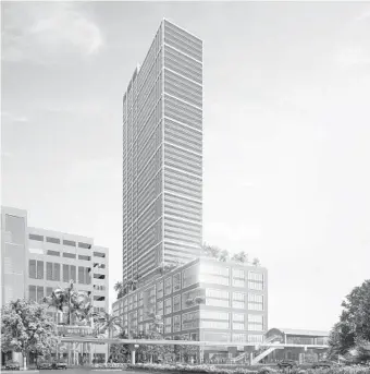  ?? NEWGARD DEVELOPMEN­T/COURTESY ?? An artist’s illustrati­on shows a proposed condo tower in Miami where owners could rent out their units on Airbnb.