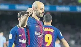  ?? (AP) ?? Javier Mascherano. Se va del Barcelona después de ocho temporadas con el objetivo de tener más continuida­d pensando en el Mundial.