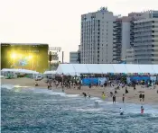  ?? STAFF FILE ?? The main stage glows during the Something in the Water festival at the Virginia Beach Oceanfront in 2019. A country music festival is planned for June along the beach.