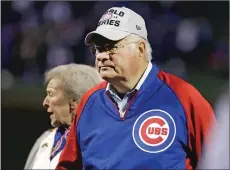  ?? The Chicago Tribune / TNS ?? Joe Ricketts, with wife Marlene, before the start of Game 5 of the World Series, between the Chicago Cubs and the Cleveland Indians on Oct. 30, 2016 at Wrigley Field in Chicago.