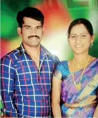  ??  ?? Happier times: Swathy Reddy, 28, from Telangana, India allegedly killed husband Sudhakar, 32, (pictured together) so she could be with her boyfriend Rajesh