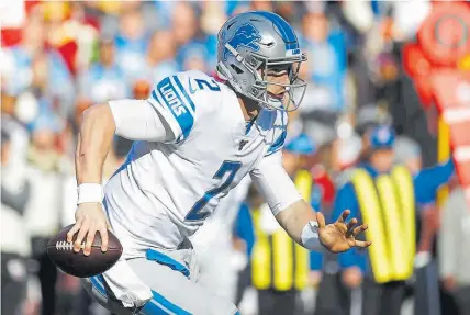  ?? Patrick Semansky, Associated Press file ?? Jeff Driskel was 1-2 in his three starts last season for the Detroit Lions. It seems likely that new offensive coordinato­r Pat Shurmur preferred Driskel over Brandon Allen, who went 1-2 last season for the Broncos.
