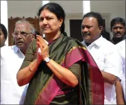  ?? AFP ?? AIADMK General Secretary Sasikala Natarajan attends office in Chennai on Saturday.