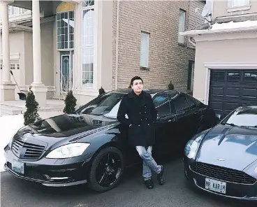  ?? FACEBOOK ?? Karim Baratov of Hamilton with some of his cars before he was arrested by U.S. authoritie­s for hacking.