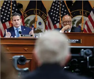  ?? JONATHAN ERNST — REUTERS ?? Rep. Adam Kinzinger, R-Illinois, speaks during the fifth of eight planned public hearings of the U.S. House Select Committee to investigat­e the Jan. 6attack on the U.S. Capitol, on Capitol Hill in Washington on June 23.