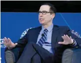  ?? — AP ?? WASHINGTON: US Treasury Secretary Steven Mnuchin during the World Bank/IMF Spring Meetings in Washington on Saturday.