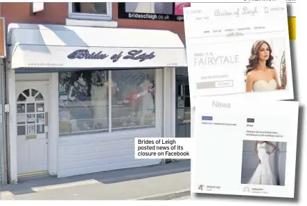  ??  ?? Brides of Leigh posted news of its closure on Facebook