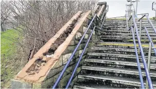  ??  ?? One of the latest stone thefts was at Accrington train station