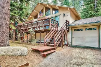  ?? Corcoran Global Living ?? The three-bedroom South Lake Tahoe home at 1510 Ojibwa St. sold Friday despite being near the Caldor Fire. The property sold for $684,500, $35,500 above its initial asking price.