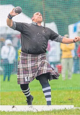  ??  ?? Competitor Kyle Randalls during the shot put at Perth.