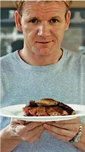  ??  ?? Hit: Gordon Ramsay serving up steak