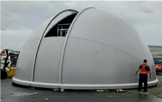  ??  ?? Timaru-based company IFS Engineerin­g is building the dome for Earth &amp; Sky’s new Tekapo headquarte­rs.