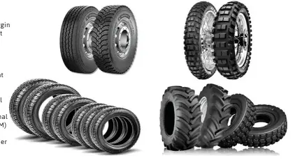  ??  ?? Wide range of tyres manufactur­ed by MRF