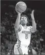  ?? AP/MATT STAMEY ?? Florida guard KeVaughn Allen ( North Little Rock), who had one point in the team’s loss to South Carolina on Jan. 18, scored 26 points in the Gators’ 81- 66 victory in the rematch Tuesday night.