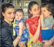  ?? PHOTO: INSTAGRAM/SAKPATAUDI ?? (From left) Soha Ali Khan with daughter Inaaya Naumi Kemmu and Kareena Kapoor Khan with her son, Taimur Ali Khan