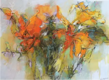  ??  ?? Daylily Garden, pastel on Rives BFK, 22 x 30" (56 x 76 cm)