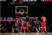  ?? ASSOCIATED PRESS ?? LEBRON JAMES OF THE Los Angeles Lakers dunks during the second half of Sunday’s NBA All-Star game in Chicago.