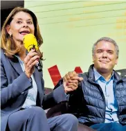  ?? AFP ?? Marta Lucía Ramírez e Iván Duque.