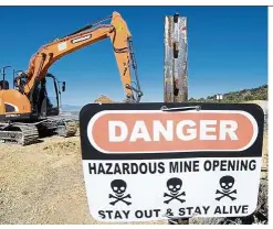  ??  ?? In Utah alone, the state is trying to seal more than 10,000 open mines with cinderbloc­ks and metal grates after people have died in rock falls.