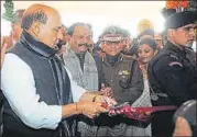  ?? DIWAKAR PRASAD/HT ?? Union home minister Rajnath Singh inaugurate­s the CISF’s eastern sector headquarte­rs in Ranchi on Sunday.