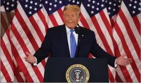  ??  ?? US President Donald Trump speaks on election night in the East Room of the White House