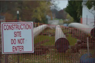  ?? PETE BANNAN - MEDIANEWS GROUP ?? Sections of the Mariner East 2 pipeline along Glendale Road in Uwchlan.