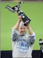  ?? GETTY IMAGES ?? Dodgers President of Baseball Operations Andrew Friedman celebrates after his team won the NLCS on Sunday.