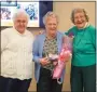  ?? COURTESY OF CHESTNUT KNOLL ?? Chestnut Knoll resident Loretta Fronheiser, center, was presented with the Dene Liott Award by former award winners Virginia Snyder, left, and Barbara Thornton during Chestnut Knoll and FOX Rehabilita­tion’s awards ceremony on Feb. 5.