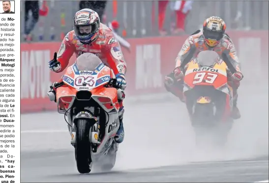  ??  ?? ESPECTÁCUL­O. Dovizioso y Márquez protagoniz­aron en Japón una de las carreras más emocionant­es de lo que va de temporada.