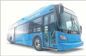  ?? SUBMITTED PHOTO ?? This is one of NewFlyer’s 40-foot electric buses. A 35-foot electric bus will be in Charlottet­own operating on Route 1 later this month as part of a feasibilit­y study on transition­ing to electric buses in the capital region.