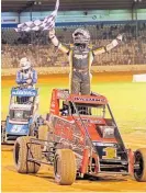  ?? Photo / Supplied ?? New Zealand champion Hayden Williams kept the momentum going in his winning season with victory in the 25-lap Bay of Plenty Midget Car Championsh­ip.