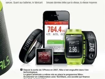  ??  ?? Depuis la sortie de l’iPhone en 2007, Nike s’est engouffré dans l’ère technologi­que. Le géant américain a même mis en place le programme Nike+ Accelerato­r en collaborat­ion avec TechStars, une société qui finance des start-up innovantes. (...