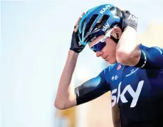  ??  ?? Four-time Tour de France winner Christophe­r Froome crashed during the second stage of the Tour of Catalonia. - AFP photo