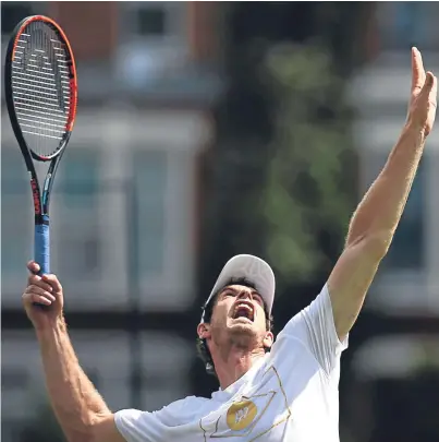  ?? Getty. ?? Andy Murray in practice yesterday at Queen’s Club as he prepares for the defence of his title.