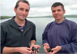  ??  ?? Above: Picture (courtesy of Michael Tait): Spring Bay Seafoods’ Bryce Daly (left) with project board member Lindsay Angus