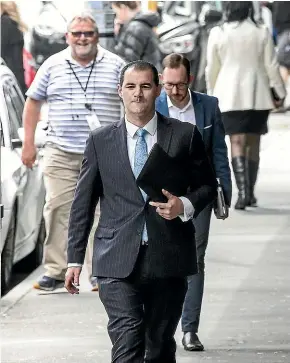  ?? KEVIN STENT/STUFF ?? Jami-Lee Ross leaves the Wellington Police Station after he made a formal complaint about National Party leader Simon Bridges.