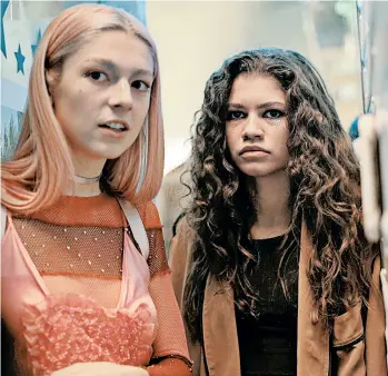  ?? EDDY CHEN/HBO ?? Hunter Schafer, left, and Zendaya star in “Euphoria,” which was created by Sam Levinson.