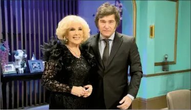  ?? STORYLAB ?? CON LA DIVA. El presidente Javier Milei, anoche, en el programa de Mirtha Legrand.