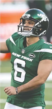  ?? ELSA/ GETTY IMAGES ?? Sergio Castillo of the New York Jets has been good on seven of nine field goals with one block in four games.