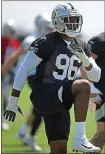  ?? BEN MARGOT — THE ASSOCIATED PRESS ?? Raiders end Clelin Ferrell, the No. 4 pick out of Clemson, has earned rave reviews for his confident, assertive approach in practice.