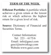  ??  ?? Best offer: TERM OF THE WEEK Efficient Portfolio: Source: