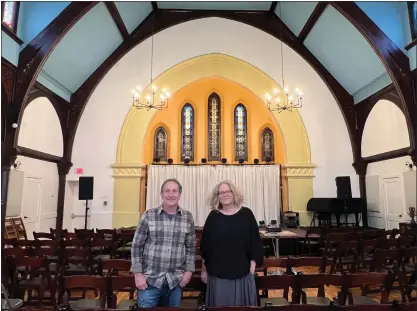  ?? TANIA BARRICKLO — DAILY FREEMAN ?? Co-founders and producers Isabel Soffer and Danny Melnick talk about The Local, a Saugerties venue that offers local, national and internatio­nal music as well as lectures and rental capabiliti­es. Photo taken March 19, 2024.